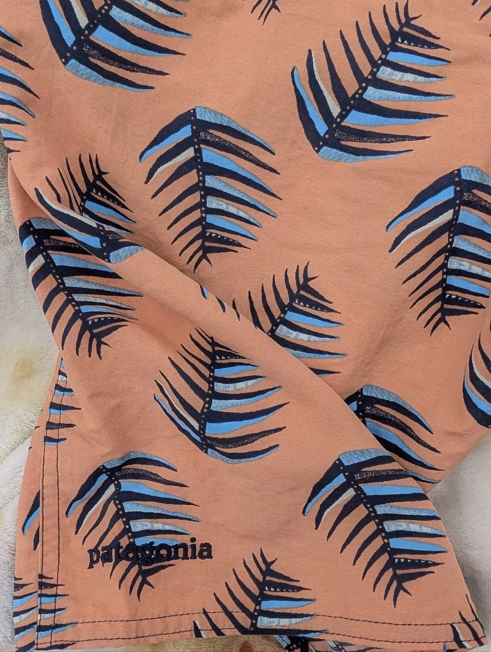 Patagonia Kids Swim Trunks Sz 16 Tropical Board Shorts Beach Surf Orange Blue 🌊